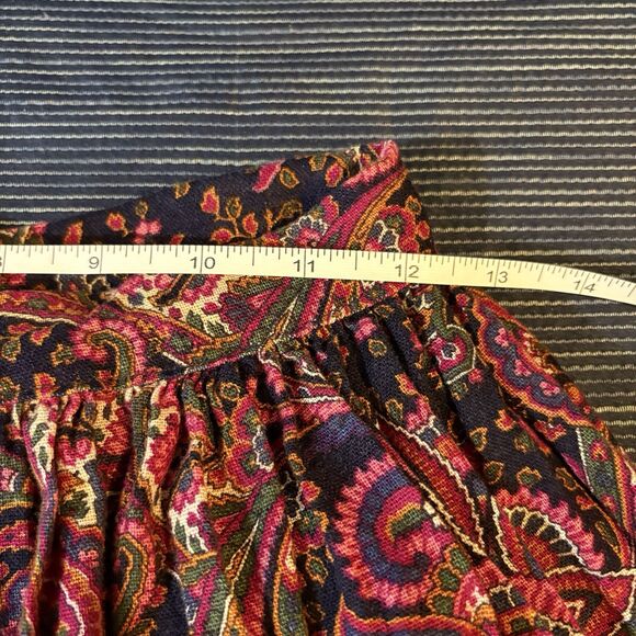 Vintage Paisley Boho Midi Skirt 30" L 24" Waist Cottagecore Flowy No Tag - Picture 14 of 15
